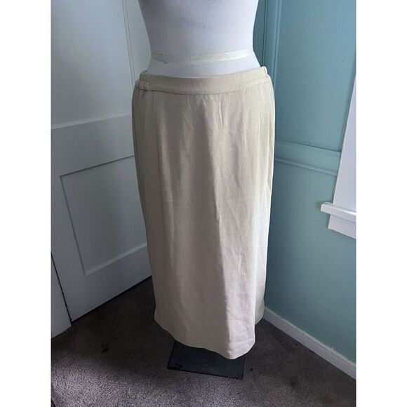 Liorah Womens 18W Champagne Gold Midi Skirt Beaded Jacket Embellished Church - Picture 11 of 12